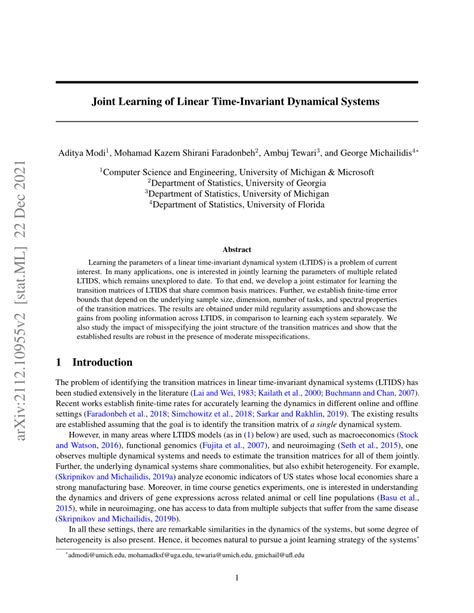 Time-Invariant Linear Dynamical Systems 的图像结果