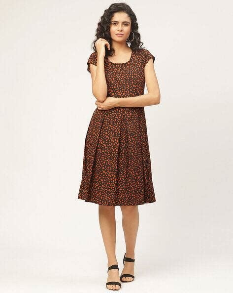 Buy Wisstler Abstract Print Fit & Flare Dress | AJIO
