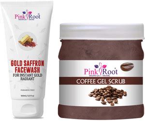 PINKROOT Gold Saffron Face Wash 100ml With Coffee Gel Scrub 500ml Price ...