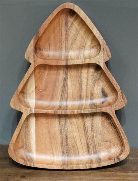 Christmas Tree Wooden Plate with spoon – House of Zizi