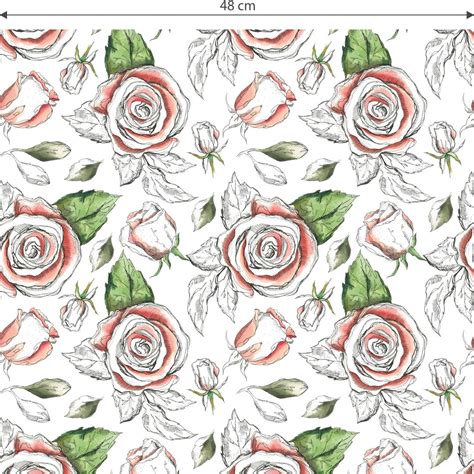 Patterned Wallpaper – Roses | wall-art.com