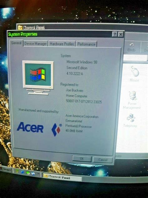 VINTAGE 1995 ACER ASPIRE MODEL 575LB WINDOWS 98 CLEANED, TESTED ...