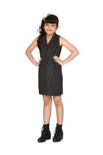 Kids Clothing - Coffee Striped Lapel Dress | Olesia