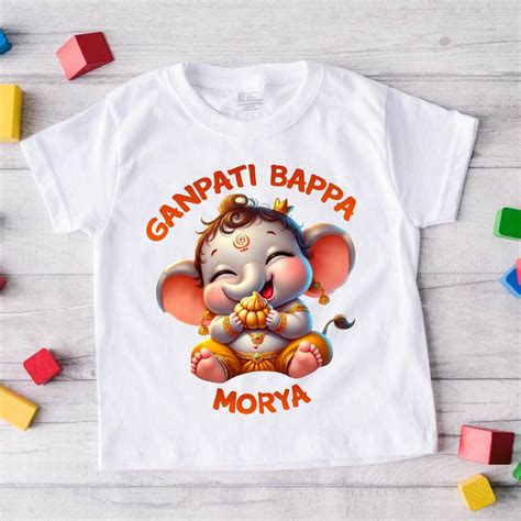 Ganpati bappa Morya_ White tee – karmikh