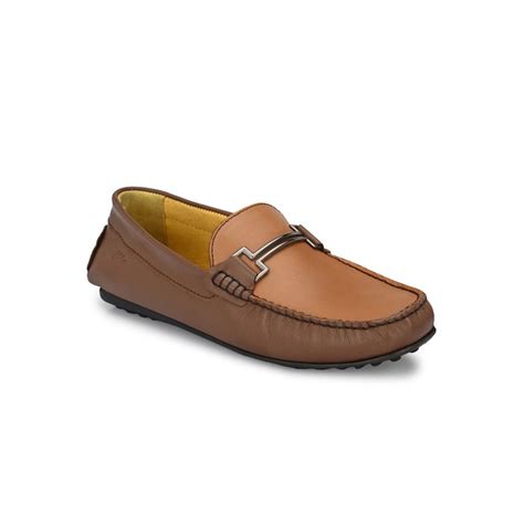 Buy Hitz Men's Brown Leather Slip-On Loafers Shoes Online