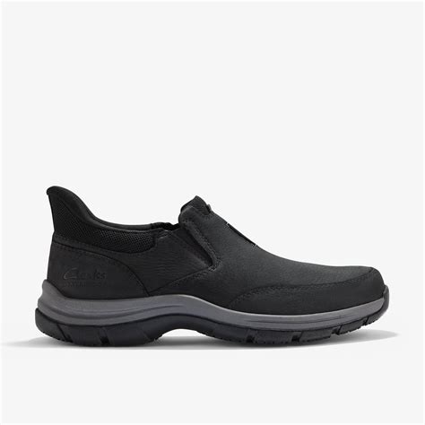Mens Spypath Step Black Nubuck Slip On Walking Shoes | Clarks