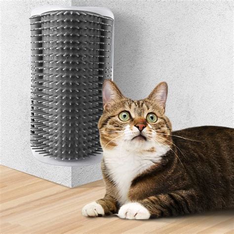 Pups&Pets Cat Self Groomer Wall Corner Groomers Soft Grooming Brush ...