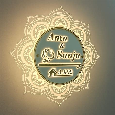 Personalized Name Plate light for wall: unique name plates