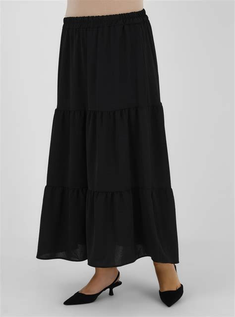 Black - Unlined - Plus Size Skirt