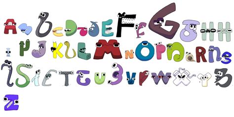 alphabet lore model poses with alove h, removed letters, joke z, and u ...