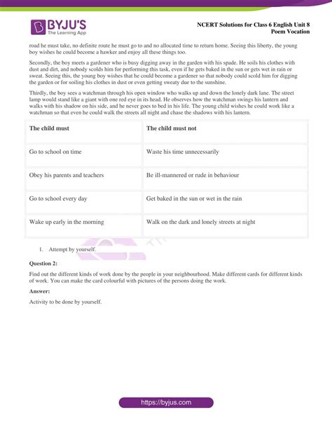 English Lesson Vocation Class 6 的图像结果