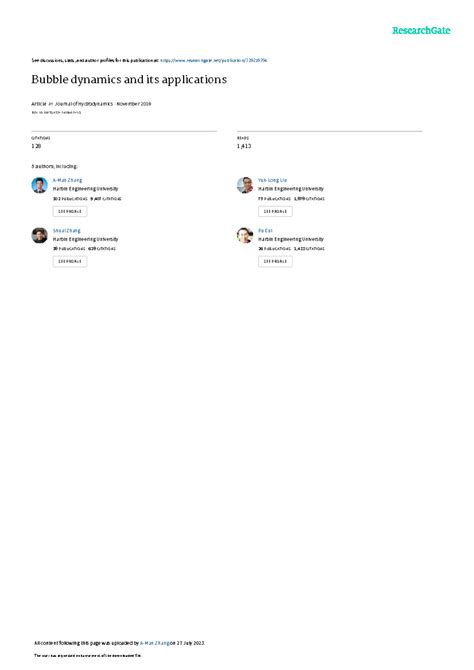 Bubble Dynamics and Its Applications in Shipbuilding Engineering (ENG ...