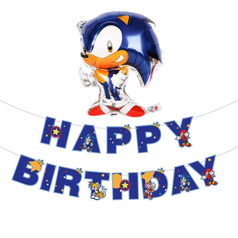 Popular Video Game The Hedgehog Happy Birthday Banner And Hedgehog ...