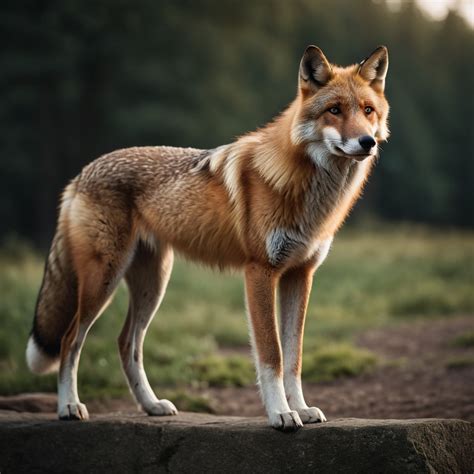 Realistic Fox Wolf Hybrid in a Simple Background | Stable Diffusion Online