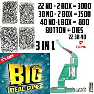 TCLPVC 3 Dies, 3 Buttons Type Combo Triple Profit Machine Fabric Press ...
