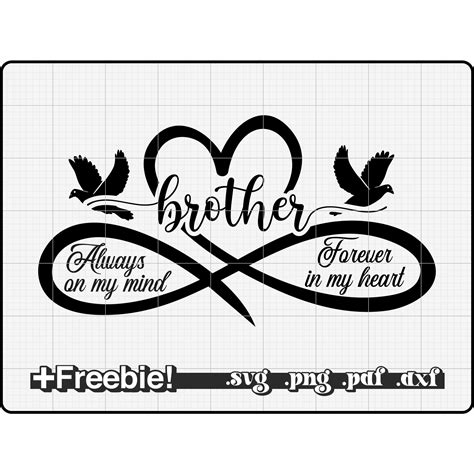 Brother Memorial Svg, Png,always in My Mind Forever in My Heart SVG ...