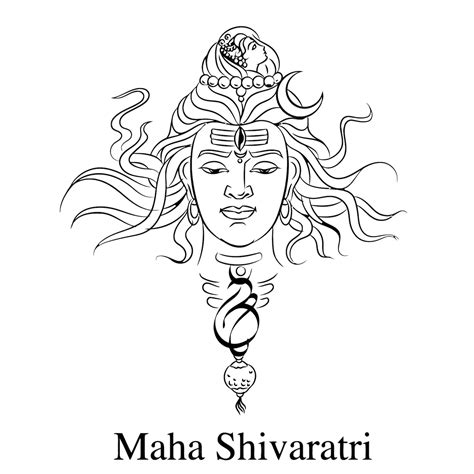 Premium Vector | Lord shiva mahashivratri vector line drawing