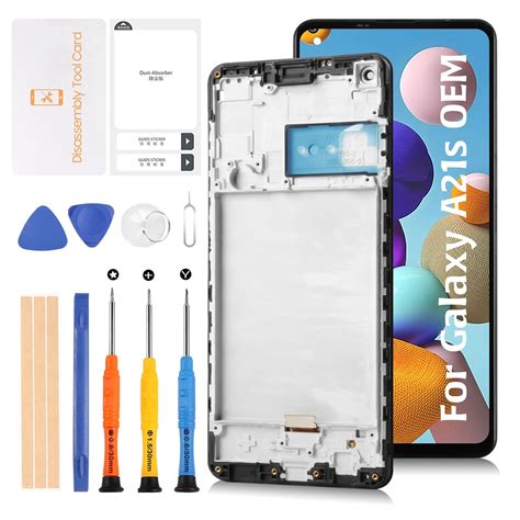 Olivechard Original A21s OEM Screen LCD Display +Black Frame for ...