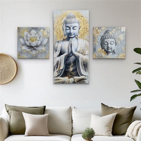 Buy Brezza Set of 3 Canvas Buddha Picture Frames from Home Centre at ...