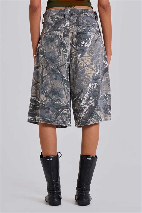 Forest Camo Colossus Jorts | Jaded London