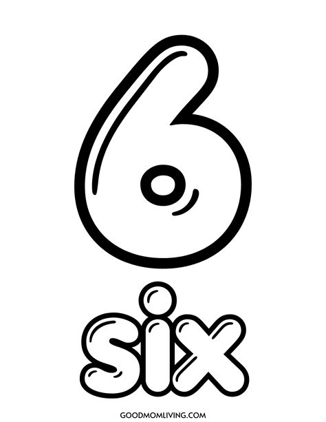 Free Bubble Number 6 to Print at Home - Good Mom Living