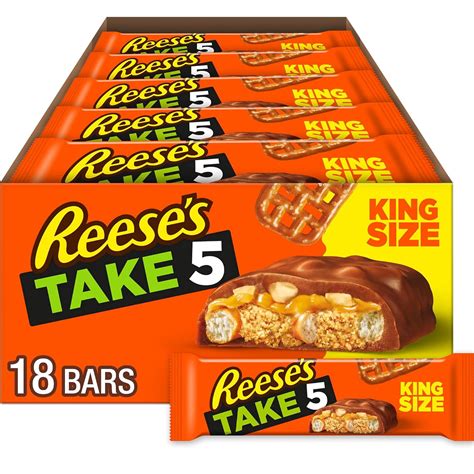 REESE'S TAKE 5 Pretzel, Peanut and Chocolate King Size, Candy Bars, 2. ...