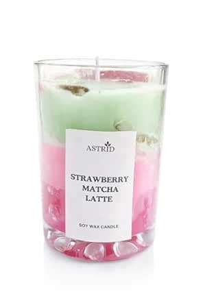 Astrid Strawberry Matcha Latte Scented Soy Wax Candle – Premium ...