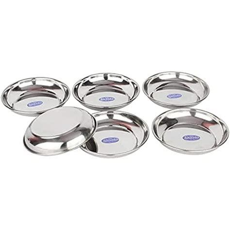 Buy Sharda Metals Stainless Steel Side Serving Small Halwa Plates ...