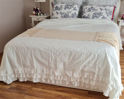 Ruffled Bed Scarf Ruffled Bed Linens Ruffled Bed Cover - Etsy