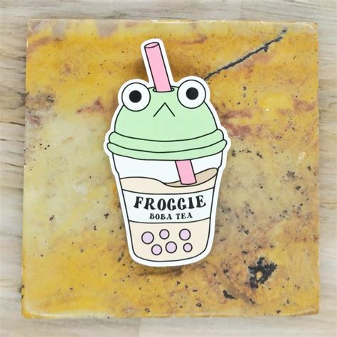 Frog Boba Tea Sticker, Bubble Tea, Gifts for Frog Lovers, Frog Fanatic ...