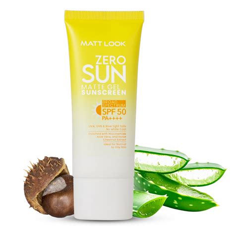 MATT LOOK Zero SUN Matte Gel SPF 50 PA++ Sunscreen (UVA/UVB/Blue Light ...