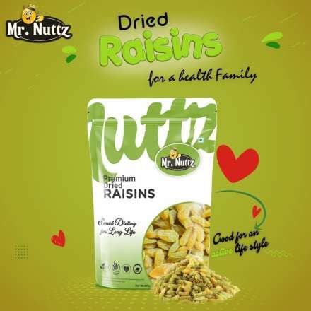 Mr.Nuttz Premium Seedless Green Raisin Kishmish 500g - Raisins Price in ...