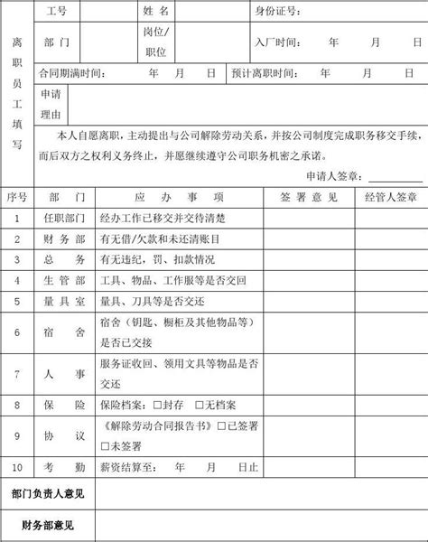 员工离职申请书_word文档在线阅读与下载_免费文档