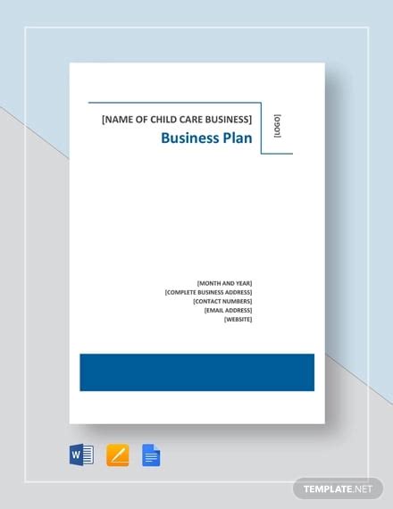 Child Care Business Plan Template 的图像结果