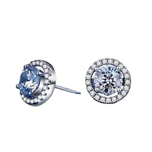 Buy PTM 925 Sterling Silver Round shape Zircon Earrings | Jewellery Set ...