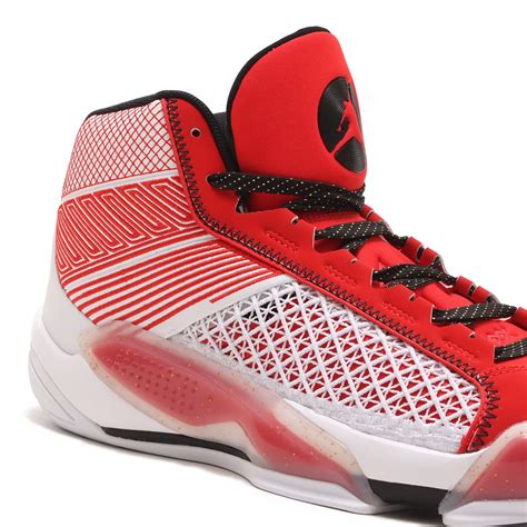 JORDAN BRAND AIR JORDAN XXXVIII PF WHITE/BLACK-UNIVERSITY RED-METALLIC ...