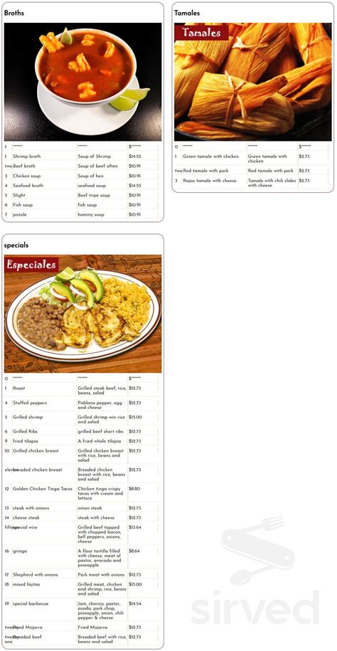 La Jarochita Restaurant menu in Manassas, Virginia, USA