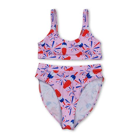 Pink firework popsicle adult women 4th of july swimsuit - Western Kids ...