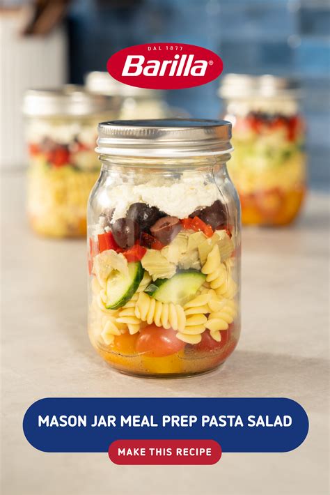 Mason Jar Meal Prep Pasta Salad Recipe