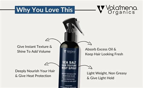 Buy Volamena Sea salt Hair mist spray Improve hair Texture, Hair volume ...