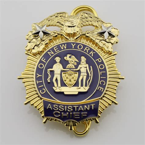 NY New York Police Badge Replica Movie Props 1/2/3/4/5 Star (Optional ...