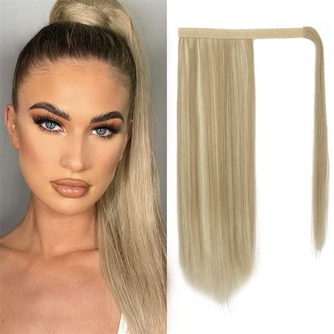 Amazon.com : BARSDAR Straight Wrap Ponytail Extension - 18 Inch Long ...