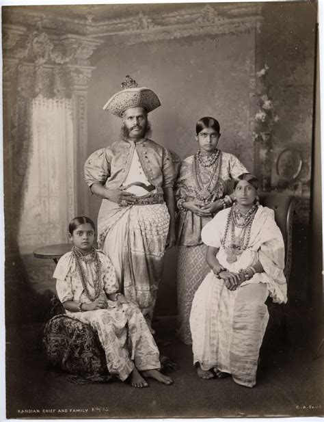 Kandian Chief and Family - Ceylon (Sri Lanka) c1880's - Old Indian Photos