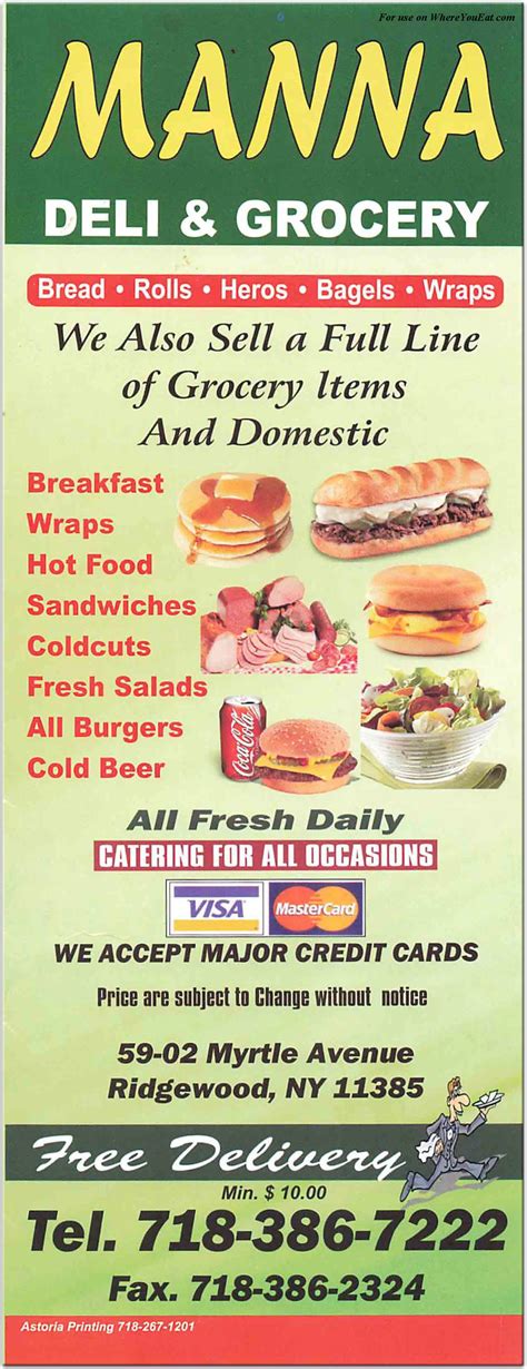 Manna Deli & Grocery Restaurant in Queens / Menus & Photos