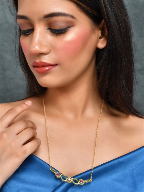 Buy Gold Plated Pendent Necklace Set for Women Online at Silvermerc ...