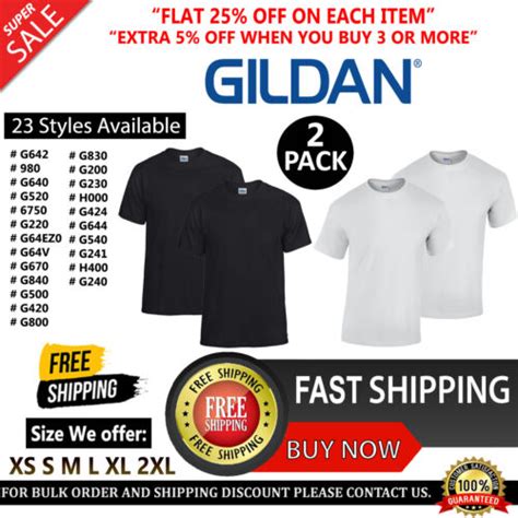 Pack of 2 Wholesale Gildan T Shirt Blank Adult Plain India | Ubuy