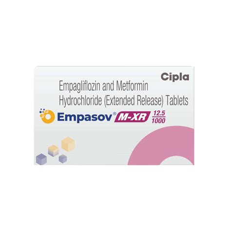 Empasov M Xr 12.5/1000mg Strip Of 10 Tablets: Uses, Side Effects, Price ...