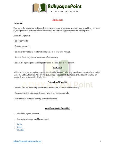 Image result for First Aid Definition