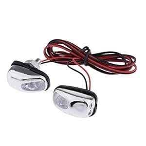 CALANDIS 1 Pair Car Hood Windshield Spray Nozzle Wiper Washer With LED ...