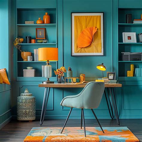 Invigorate Your Room with Amber and Cyan Color Schemes